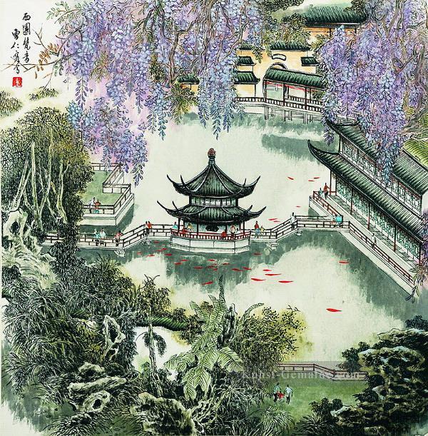 Cao Renrong Suzhou Park im Frühling Chinesische Kunst Ölgemälde